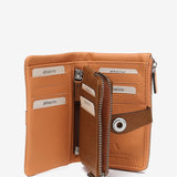 Medium wallet in two-tone orange leather