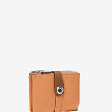 Small wallet in two-tone orange leather