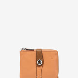 Cartera pequeña en piel bicolor naranja