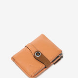 Small wallet in two-tone orange leather