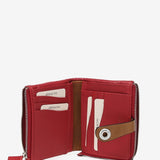 Small wallet in red two-tone leather