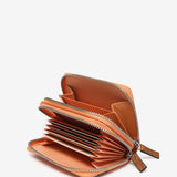 Small wallet in two-tone orange leather