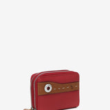 Cartera pequeña en piel bicolor roja