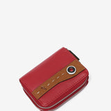 Cartera pequeña en piel bicolor roja