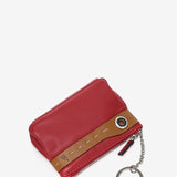 Red two-tone leather wallet