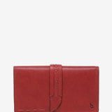 Mini red leather crossbody bag