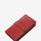 Mini red leather crossbody bag