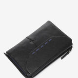 Medium black leather flap wallet