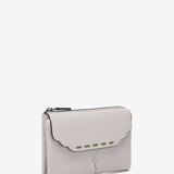 Medium beige leather flap wallet