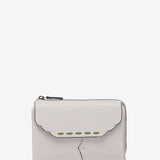 Medium beige leather flap wallet