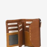 Medium flap wallet in cognac leather