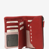 Medium red leather flap wallet