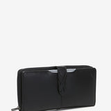 Large black leather wallet