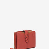 Small wallet in coral leather