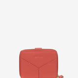 Small wallet in coral leather