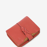 Small wallet in coral leather