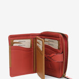 Small wallet in coral leather