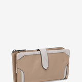 Cartera grande en piel camel