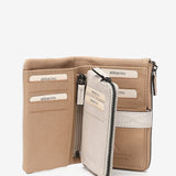 Medium camel leather wallet