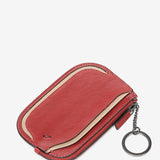 Red leather card holder