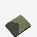 Men's leather wallet with RFID protection in green