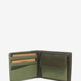 Men's leather wallet with RFID protection in green