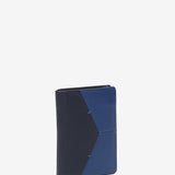 Small leather men's wallet with RFID protection in blue