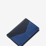 Small leather men's wallet with RFID protection in blue