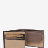 Men's leather wallet with RFID protection in taupe