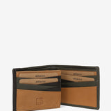 Men's leather wallet with RFID protection in green