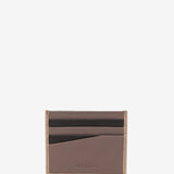 Men's leather card holder in taupe