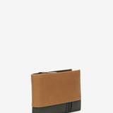 Small leather men's wallet with RFID protection in camel