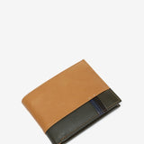 Men's leather wallet with RFID protection in camel