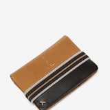 Men's leather wallet with RFID protection in camel