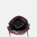 Borsa per cellulare in rete bordeaux da donna