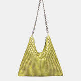 Borsa a tracolla in rete metallica verde