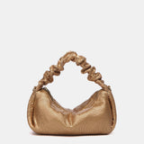 Bolso de mano de malla metálica en dorado