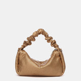 Bolso de mano de malla metálica en dorado