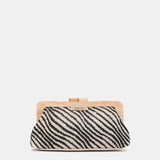 Black animal print party clutch