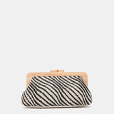 Black animal print party clutch