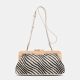 Black animal print party clutch