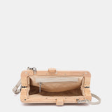 Black animal print party clutch