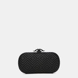 Pochette da festa con stampa geometrica nera