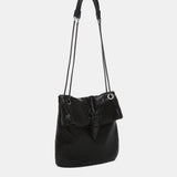 Borsa a mezzaluna in rete metallica nera