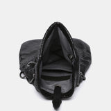 Borsa a mezzaluna in rete metallica nera