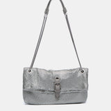 Borsa da festa in rete metallica argentata