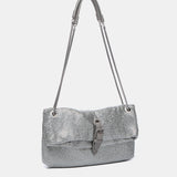 Borsa da festa in rete metallica argentata