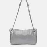 Borsa da festa in rete metallica argentata