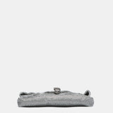 Borsa da festa in rete metallica argentata