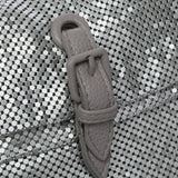 Borsa da festa in rete metallica argentata